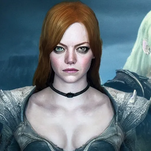 Image similar to Emma Stone in Elden Ring video game