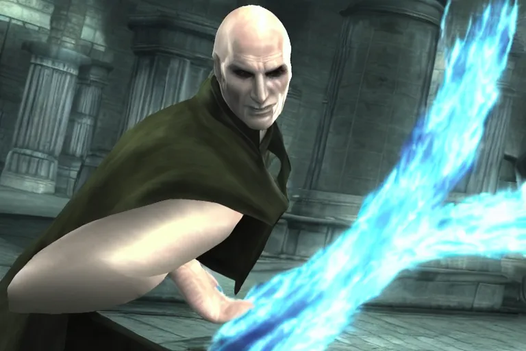 Prompt: a screenshot from voldemort in Tekken 6