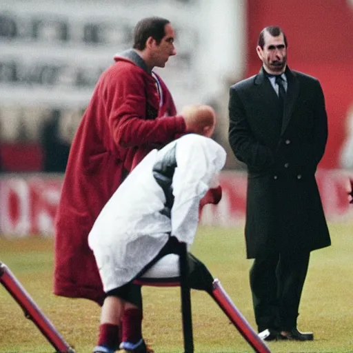 Prompt: Eric cantona as the queen