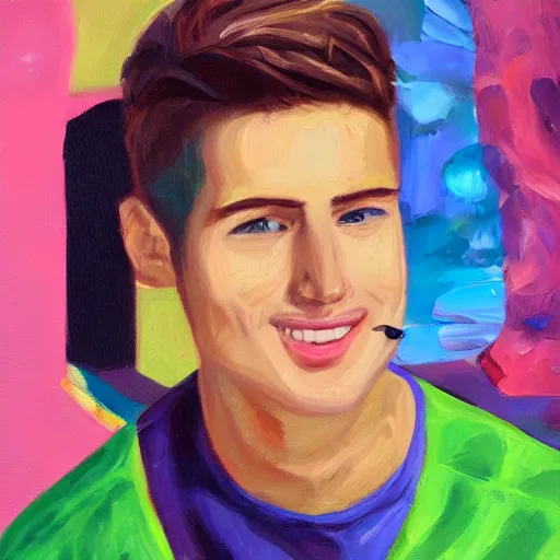 Image similar to The average Youtuber, masterpiece, oil paint