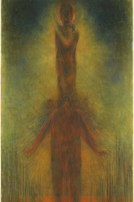 Image similar to strange deity, mikalojus konstantinas ciurlionis