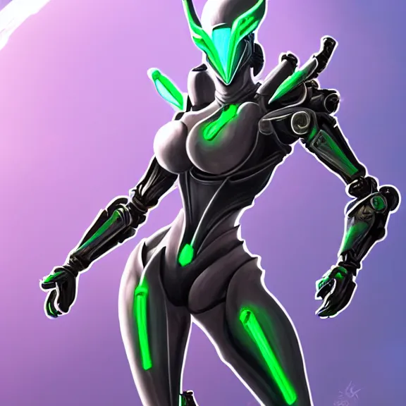 Image similar to extremely detailed giantess shot, close front shot, of a goddess that's a giant beautiful stunning anthropomorphic robot female dragon, standing majestically on a mountain, elegant pose, robot dragon claws, streamlined glowing green armor, detailed sharp metal claws, thick warframe robot legs, long elegant tail, detailed warframe fanart, destiny fanart, high quality digital art, giantess art, furry art, warframe art, Destiny art, furaffinity, DeviantArt, artstation, 8k HD, octane render