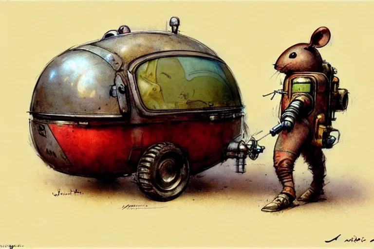 Prompt: adventurer ( ( ( ( ( 1 9 5 0 s retro future robot android fat mouse wagon. muted colors. ) ) ) ) ) by jean baptiste monge!!!!!!!!!!!!!!!!!!!!!!!!! chrome red