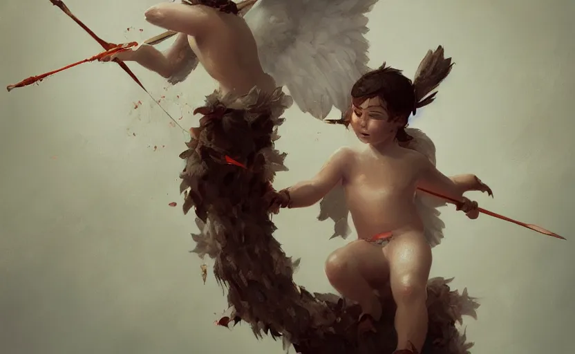 Image similar to A painting of Cupid trending on artstation in the style of Greg Rutkowski