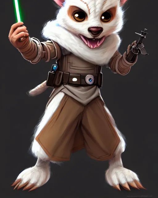 Image similar to character concept art of a cute young male anthropomorphic starwars furry | | cute - fine - face, pretty face, key visual, realistic shaded perfect face, fine details by stanley artgerm lau, wlop, rossdraws, james jean, andrei riabovitchev, marc simonetti, and sakimichan, trending on artstation