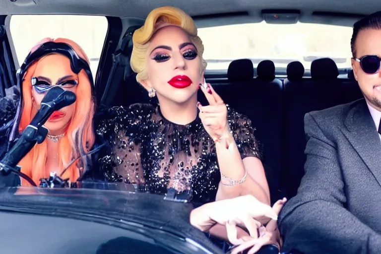 Image similar to lady gaga and judy garland carpool karaoke