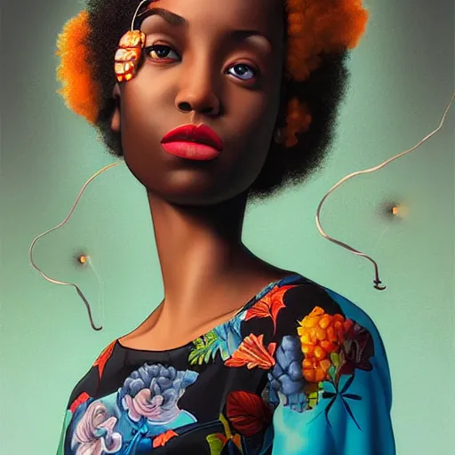 Image similar to Stockholm city portrait, black women afro, Pixar style, by Tristan Eaton Stanley Artgerm and Tom Bagshaw.