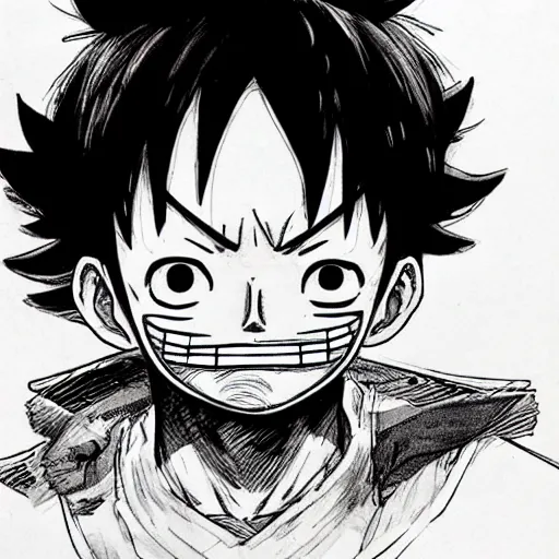 Image similar to luffy by kim jung gi