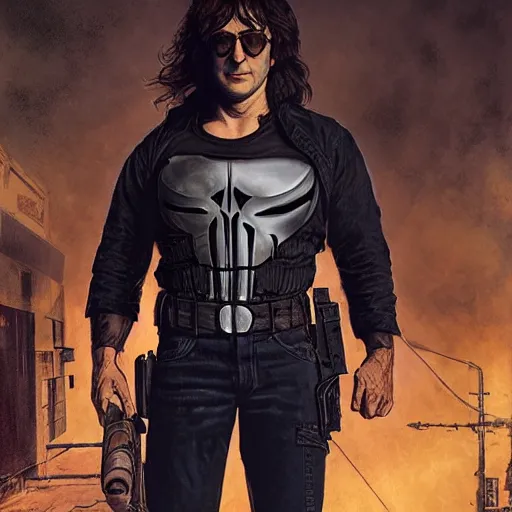 Prompt: john lennon as frank castle the punisher, guns, ultra realistic, concept art, intricate details, highly detailed, photorealistic, dark, octane render, 8 k, unreal engine, art by frank frazetta, simon bisley, brom