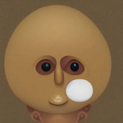 Image similar to round puffball with a face floating above a crying man