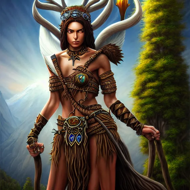 Image similar to druid warrior with earth powers artgerm anne stokes highly detailed 8 k hdr smooth sharp focus high resolution award - winning photo photorealistic