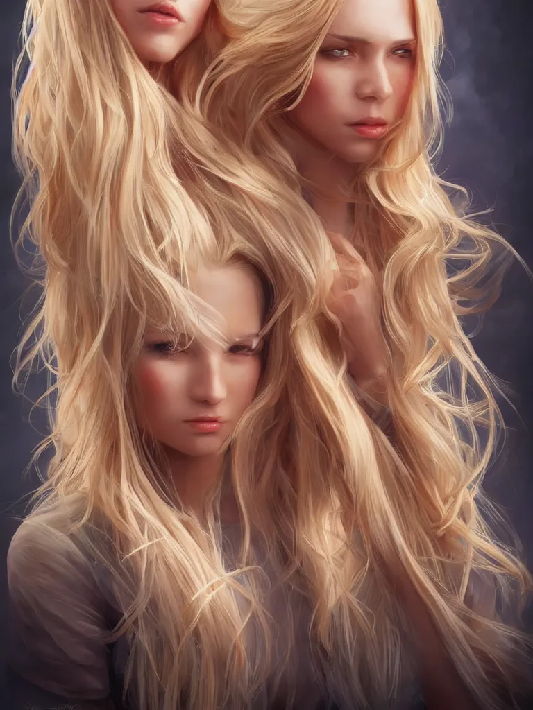 Prompt: a gorgeous female with long blonde hair in the style of stefan kostic, realistic, full body, sharp focus, 8 k high definition, insanely detailed, intricate, elegant, art by stanley lau and artgerm, floating embers