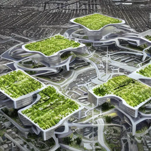 Image similar to venus project city, future, freedom, vegetation and architecture