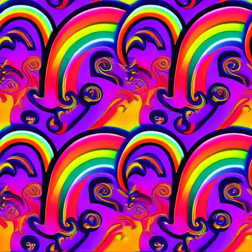 Image similar to lisa frank rainbow pattern wallpaper, 8k, high contrast