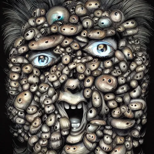 Image similar to an eye elemental, whirling energy made of eyes ( dramatic, cinematic, by simon bisley )