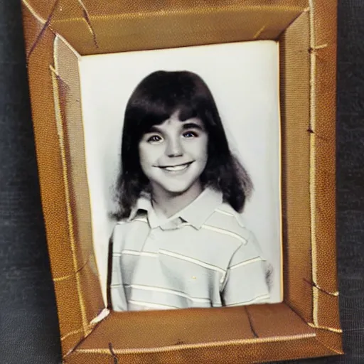 Image similar to tacky school portrait from the 70s, dusty old photo,