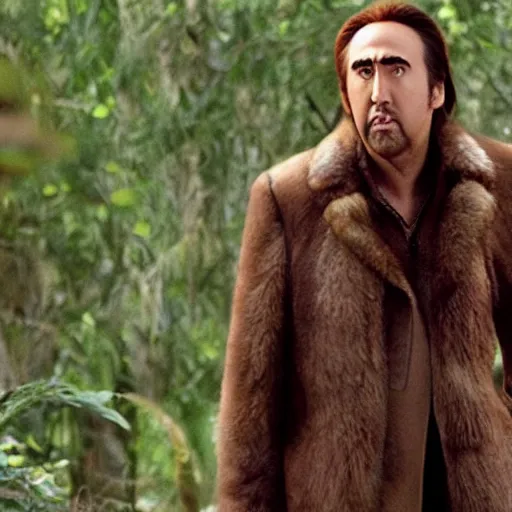 Prompt: nic cage in bambi, disney,