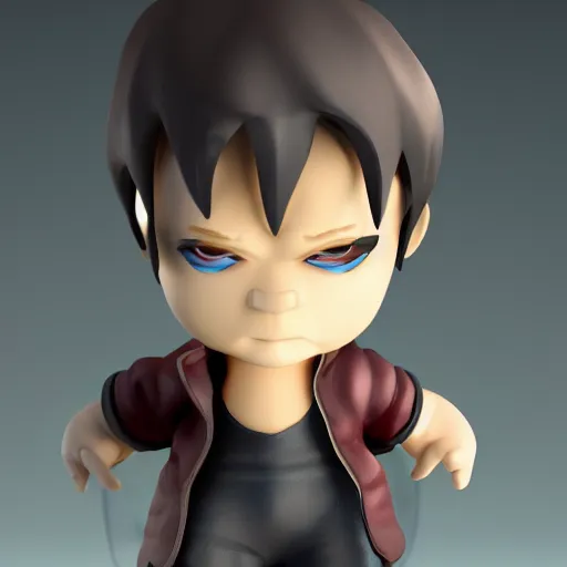 Prompt: cute pvc figure of a boy who is composed of dark ichor, ink, fluid simulation character, lens flares, vray