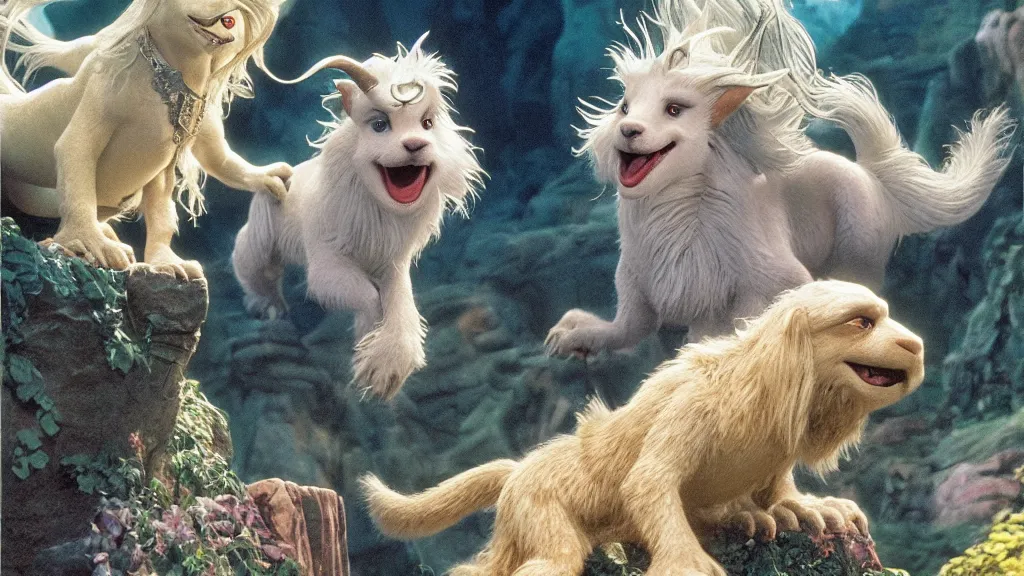 Image similar to falcor the luck dragon. the neverending story movie. sunlit undertones. wolfgang peterson. 3 8 4 0. 2 1 6 0.