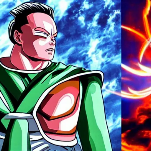 Prompt: Elon musk as a dragon ball z character