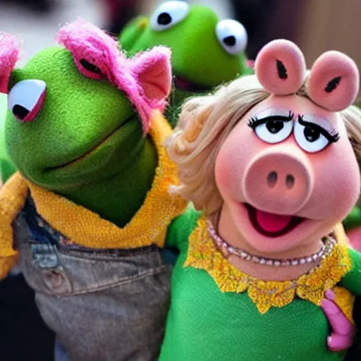Image similar to Kermit and Miss Piggy babies