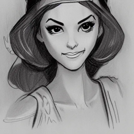 Image similar to milt kahl sketch of victoria justice as princess padme from star wars episode 3