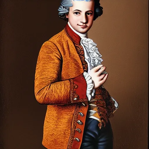 Image similar to charlie puth as wolfgang amadeus mozart portrait