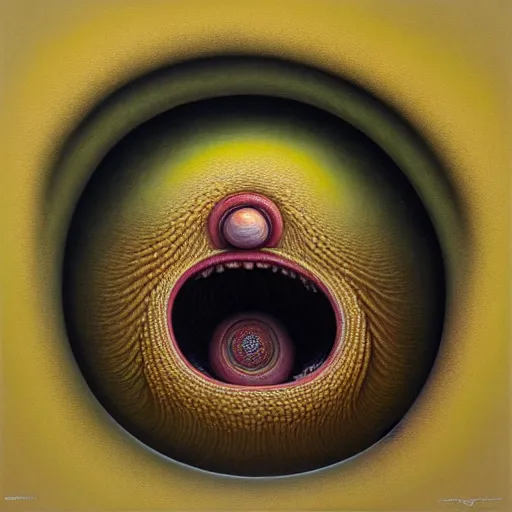 Image similar to visceral reaction to foul beings. by naoto hattori, hyperrealistic photorealism acrylic on canvas