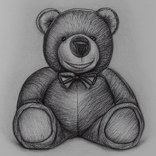 ballpoint pen drawing of a teddy bear | Stable Diffusion | OpenArt-saigonsouth.com.vn