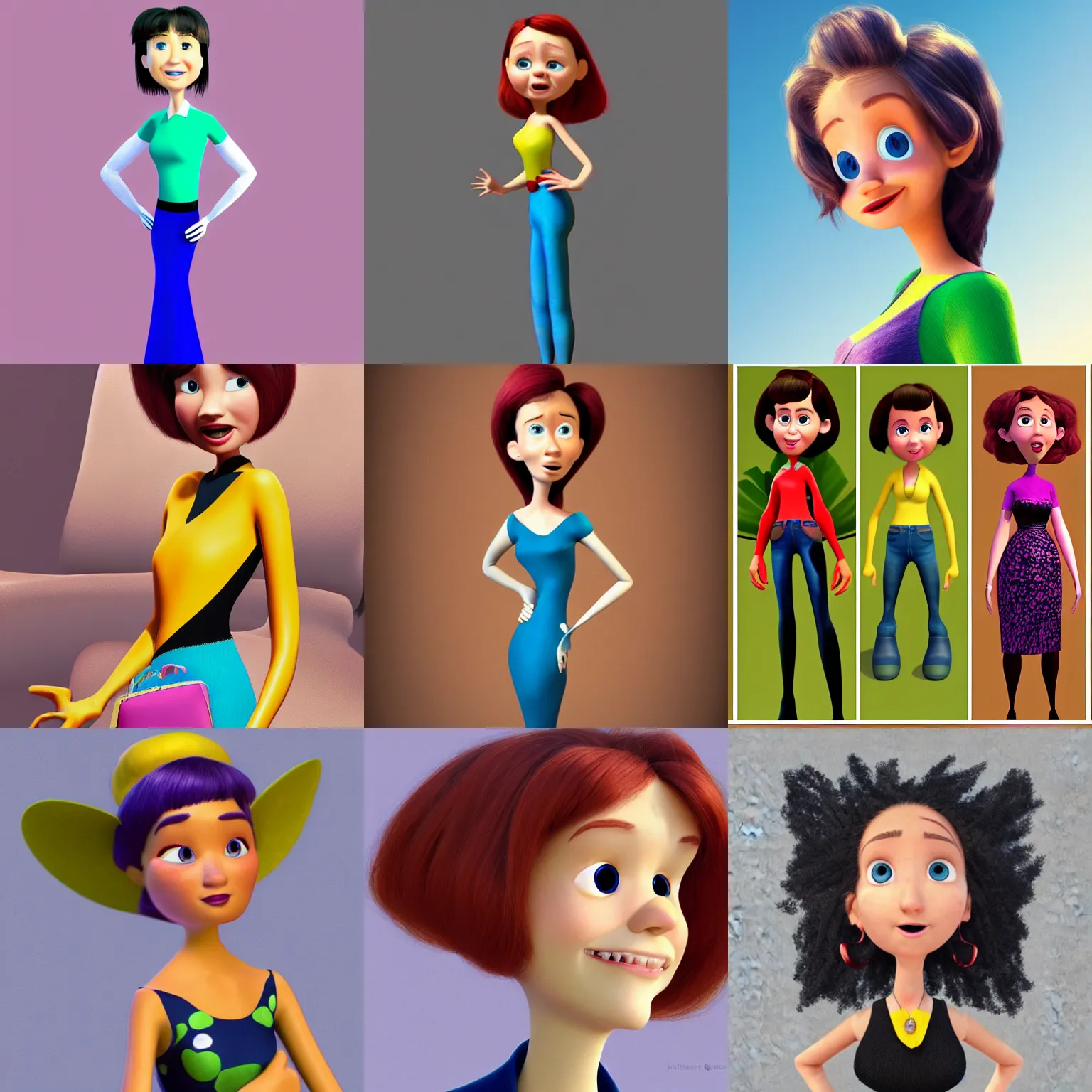 Prompt: Pixar style woman