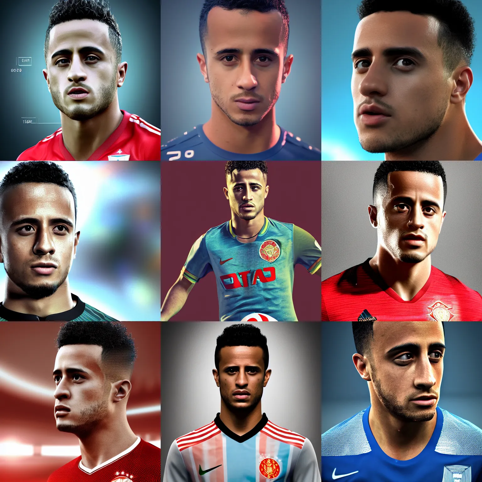 Prompt: futuristic portrait of Thiago Alcantara, 8k, in the style of ephk, ultra realistic, octane render, highly detailed face