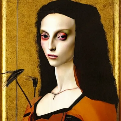 Prompt: lady gaga painted by leonardo da vinci