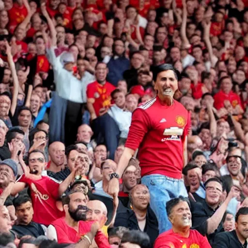 Image similar to akshay kumar sitting in a manchester united game crowd hd photorealistic