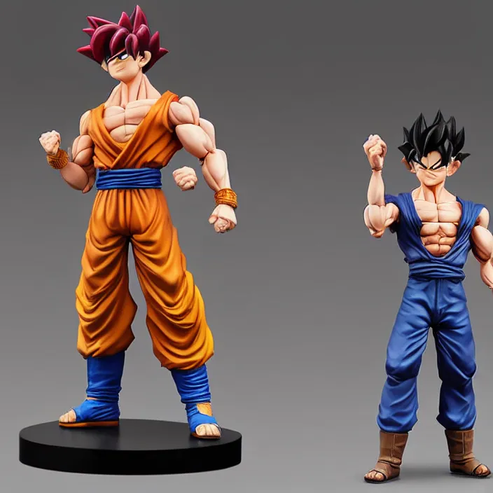 Image similar to real abomination Son Goku, imsorryjon, Realistic Son Goku, figurine, detailed product photo