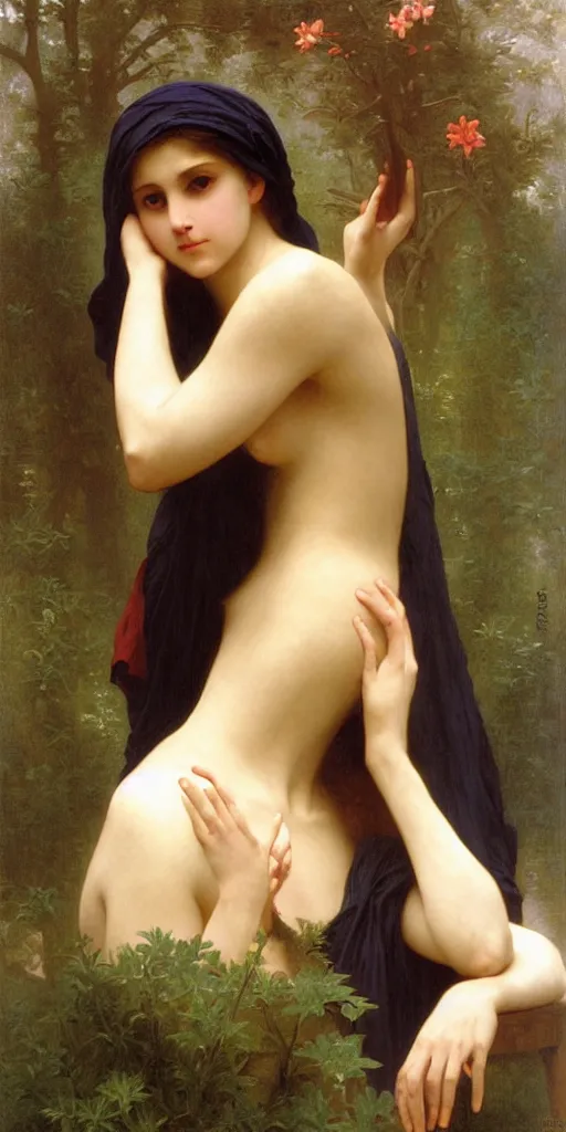 Prompt: The sorceress, painted by William-Adolphe Bouguereau