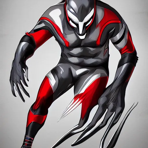 Image similar to Ultraman exposed to the symbiote and became Rocket Raccoon. concept art,high detailed,fine art,trending on Artstation, smooth draw,Sharp focus.