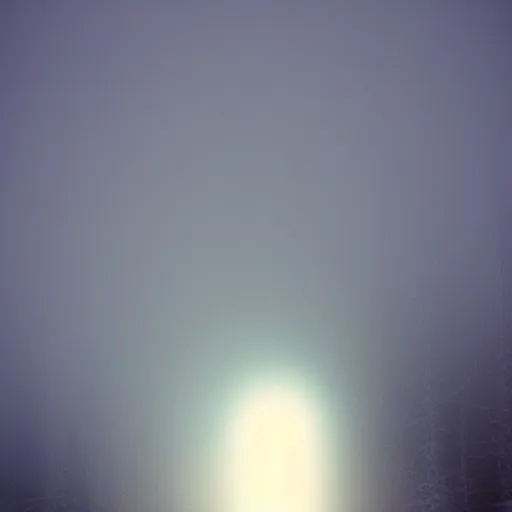 Image similar to a blurry aura glowing in a white mist, human