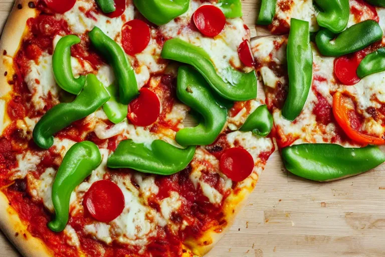 Image similar to green-bell-pepper-pizza