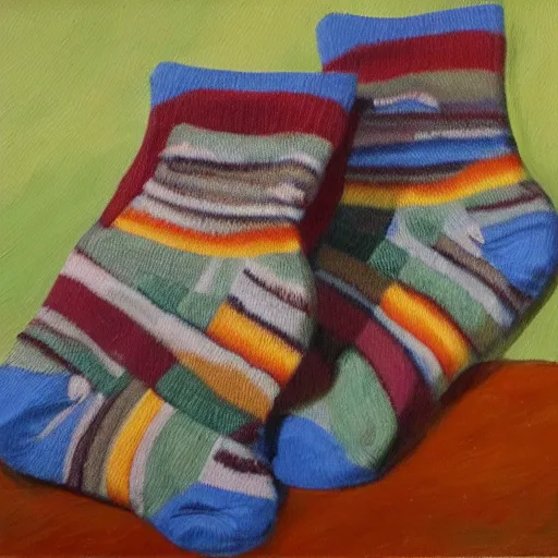 Image similar to a pair of smelly socks, oil canvas, high quality