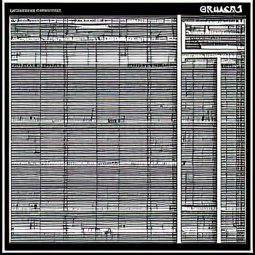 Prompt: a contemporary concrete breakcore idm jungle grindcore music sheet machinery glitchy abstract music postmusic piano roll vizgraph