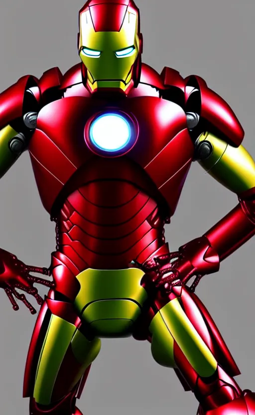 Image similar to Kermit the frog as Iron man, hyperdetailed, artstation, cgsociety, 8k