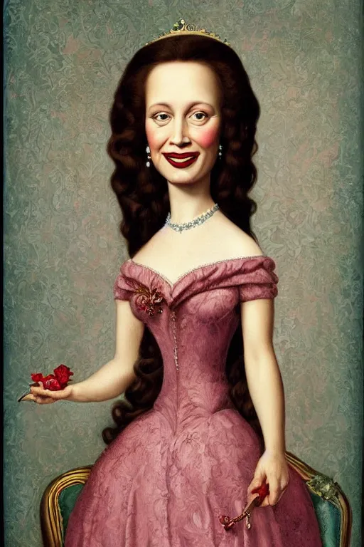 Image similar to segolene royale painted by mark ryden