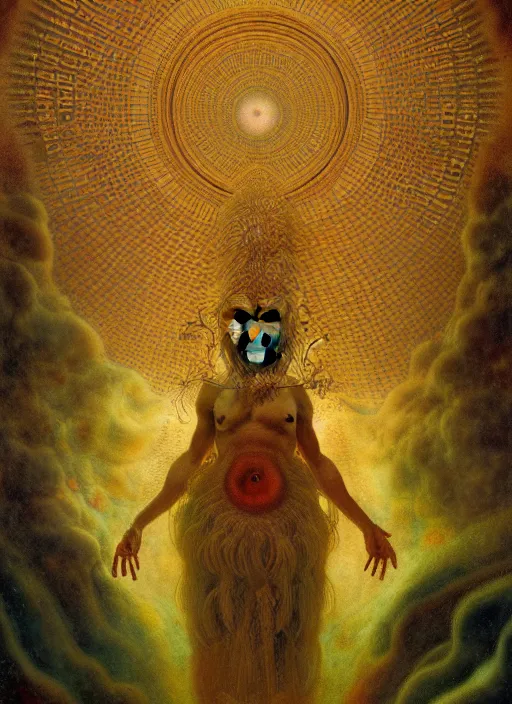 Image similar to antediluvian occult cosmology, panspermia, by robert hooke and ernst haeckel and agostino arrivabene and joaquin sorolla, rule of thirds, vivid colours, atmospheric, digital painting, artstation, concept art, smooth, sharp focus, negative space, illustration, digital painting