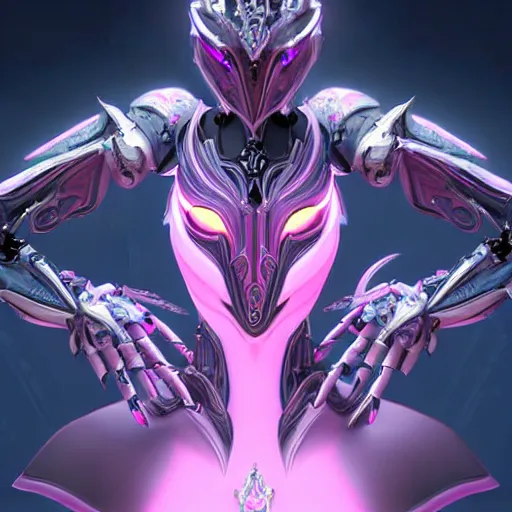Prompt: highly detailed exquisite fanart, of a beautiful female warframe, but as an anthropomorphic robot female dragon, glowing eyes and robot dragon head, off-white plated armor, bright Fuchsia skin, royal elegant pose, close-up bust shot torso up, epic cinematic shot, realistic, professional digital art, high end digital art, sci fi, DeviantArt, artstation, Furaffinity, 8k HD render, epic lighting, depth of field