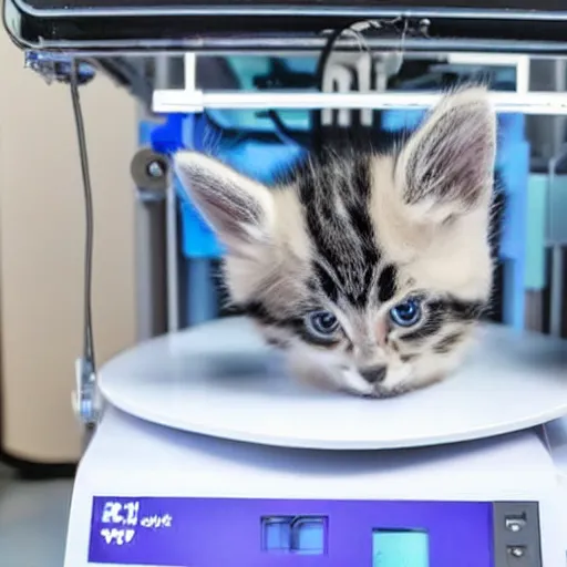 Image similar to printing a kitten in 3d printer