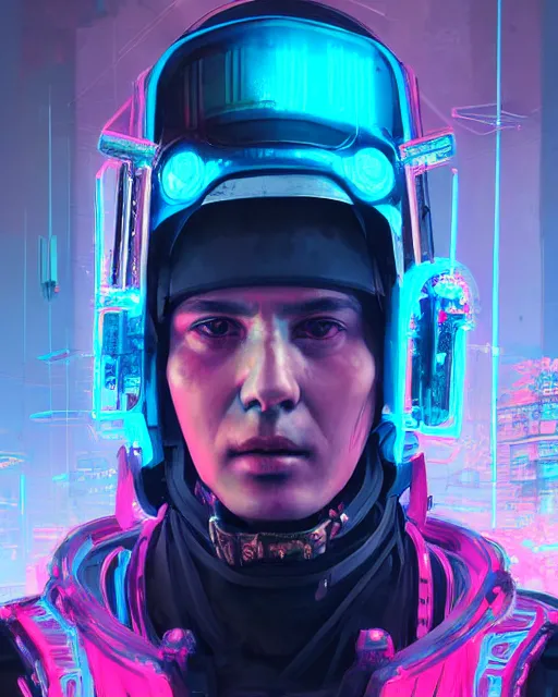 Prompt: detailed portrait Neon Emperor Caesar, cyberpunk futuristic neon, reflective pink and blue coats, decorated with traditional Rome ornaments, burning Rome behind by Ismail inceoglu dragan bibin hans thoma greg rutkowski Alexandros Pyromallis Nekro Rene Maritte Illustrated, Perfect face, fine details, realistic shaded, fine-face, pretty face