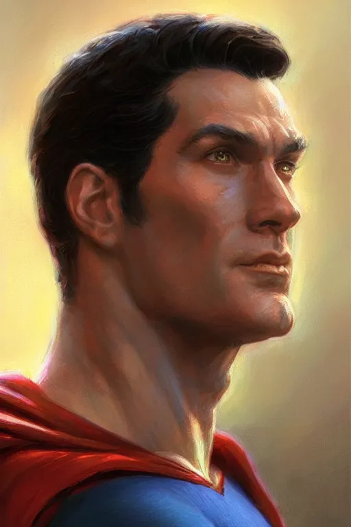 Image similar to Superman, closeup character portrait art by Donato Giancola, Craig Mullins, digital art, trending on artstation