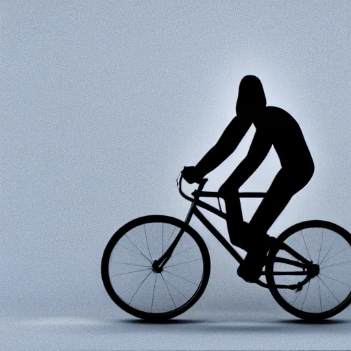 Image similar to octane render of grim reaper on bicycle