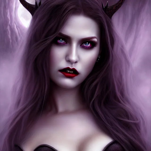 Image similar to beautiful vampire queen, highly detailed, 4 k, hdr, smooth, sharp focus, high resolution, award - winning photo, artgerm, anne stokes, photorealistic