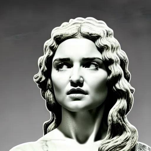 Prompt: emilia clark as a greek marble statue